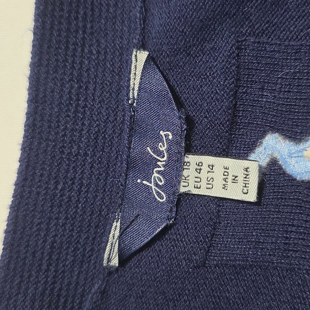 Elegant Navy Blue Crew Neck Sweater - Picture 5 of 11